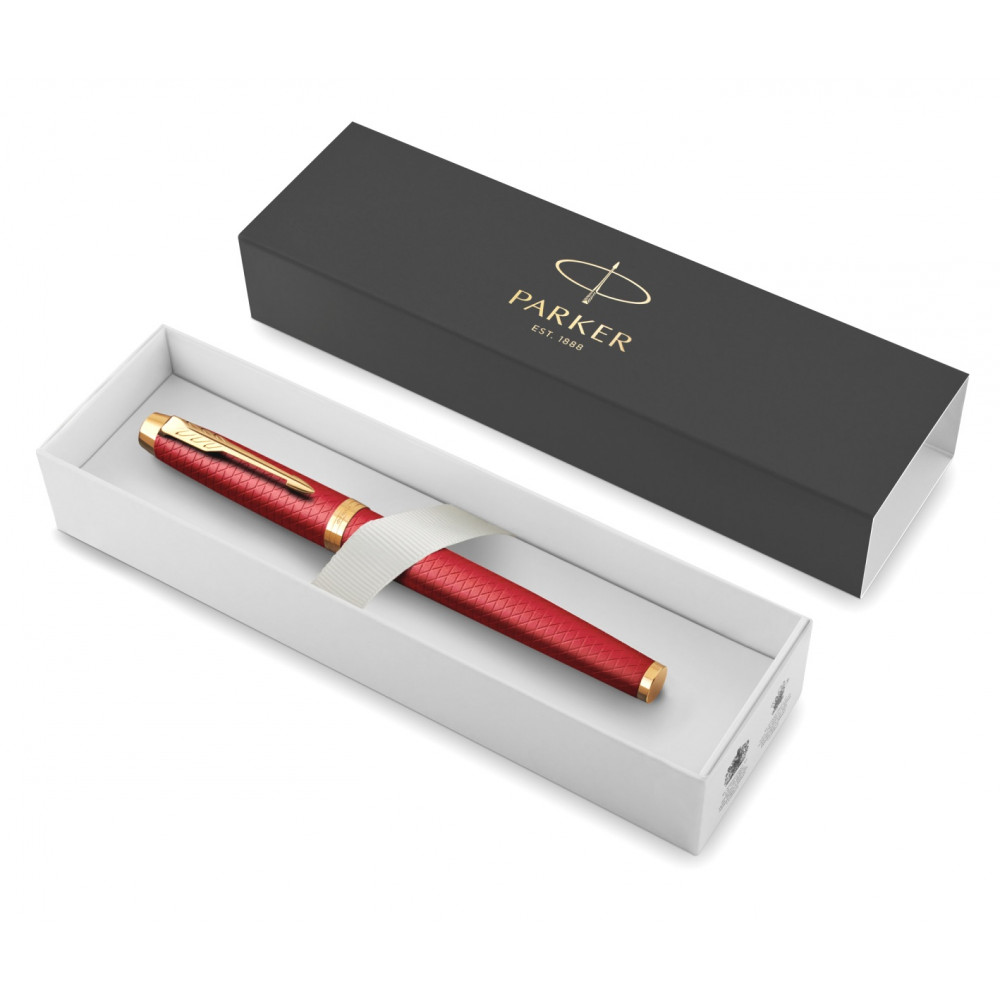 Ручка перьевая Parker IM Premium F318, Red GT (Перо F)
