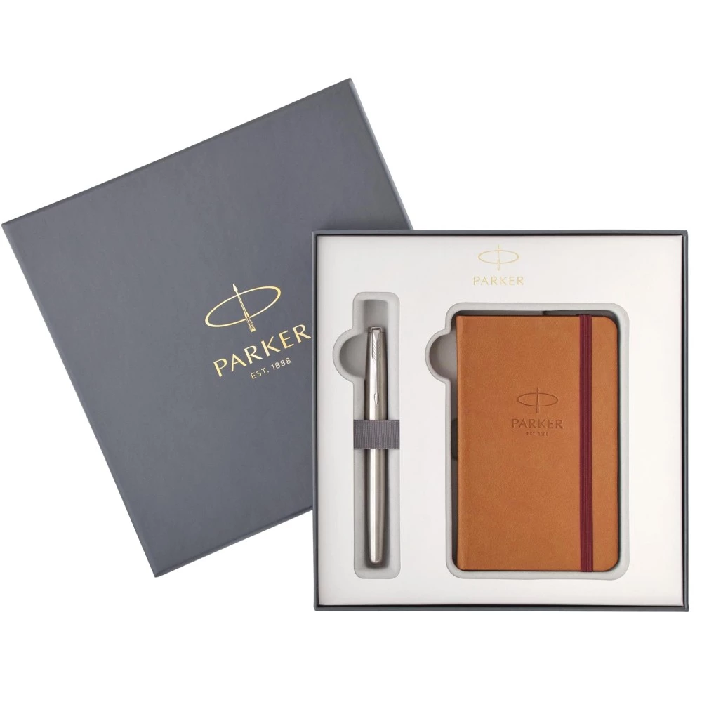 Набор: перьевая ручка + блокнот Parker Parker Sonnet Core F526, Stainless Steel CT (Перо M)
